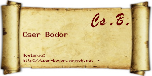 Cser Bodor névjegykártya